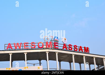 Assam sera l'hôte de la réunion 1st du GTFS sous la présidence de l'Indias G20 du 2nd février à Guwahati avec le thème : une terre, une famille, un avenir Banque D'Images