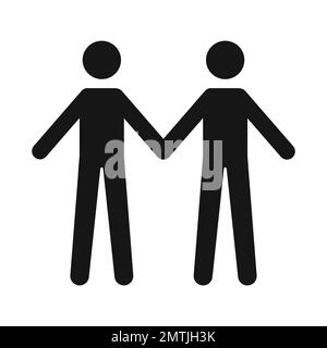 Icône de deux hommes tenant les mains. Concept de couple gay. Illustration vectorielle Illustration de Vecteur