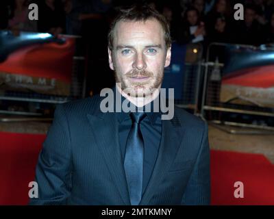 Michael Fassbender assiste à la première de 'Shame' au BFI London film Festival 55th à Leicester Square. Londres, Royaume-Uni. 14th octobre 2011. . Banque D'Images