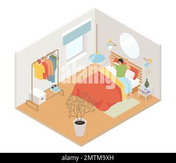 Petite illustration isométrique moderne à vecteur plat et colorée Illustration de Vecteur