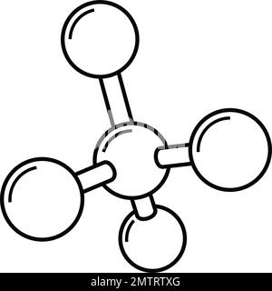 Icône de contour de molécule. Structure de formule médicale. Illustration de Vecteur