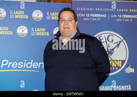 Rieti, Italie. 31st janvier 2023. Claudio Durigon, sous-secrétaire d'État au ministère du travail et de la politique sociale et chef régional de la Lega en Latium. À Rieti, le 31 janvier 2023. (Photo de Riccardo Fabi/Pacific Press) crédit: Pacific Press Media production Corp./Alay Live News Banque D'Images