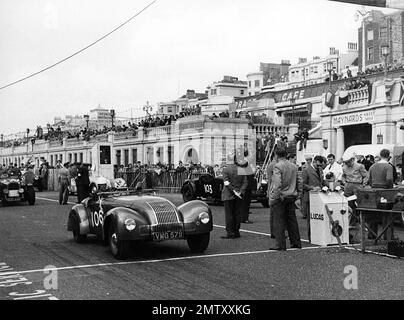 Allard K1, CL Devereux. Essais de vitesse de Brighton 6/9/1952. CD1391 Banque D'Images