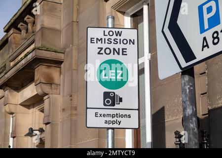 Le Conseil municipal de Glasgow introduit une zone DE FAIBLE émission QUI prend effet le 1st juin 2023 Banque D'Images