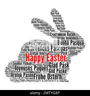 Happy Easter Word Cloud dans différentes langues Banque D'Images