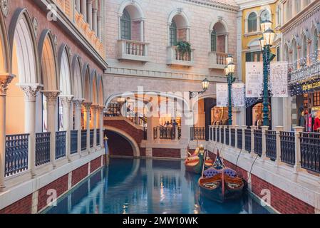 Macao - 18 décembre 2016 : intérieur du casino vénitien. Banque D'Images