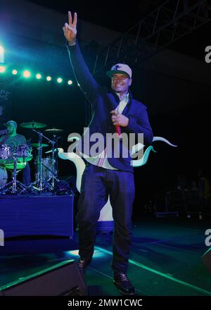 Robert Van Winkle, mieux connu sous le nom de Vanilla Ice, se produit au Gala annuel Bubbles & Bones 15th de Footy, qui s'est tenu au Diplomat Resort and Spa à Hollywood, en Floride. 12 novembre 2015. Banque D'Images
