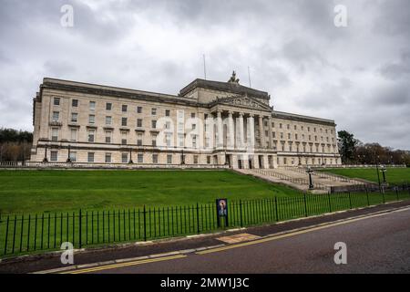 Stormont Parliament Building Belfast Irlande du Nord 1st février 2023, Assemblée des élus de l'Irlande du Nord Banque D'Images