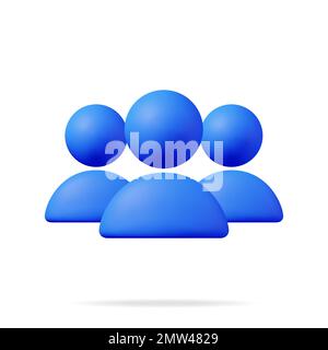 3D icône utilisateur de groupe simple isolée Illustration de Vecteur