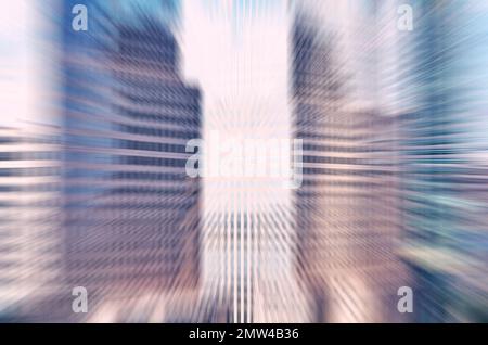 Façade de bâtiment de bureau floue, arrière-plan abstrait. Banque D'Images