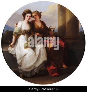 Angelica Kauffman. Peinture intitulée "l'artiste dans le caractère du design à l'écoute de l'inspiration de la poésie" par le peintre suisse, Angelica Kauffmann (1741-1807), huile sur toile, 1782 Banque D'Images