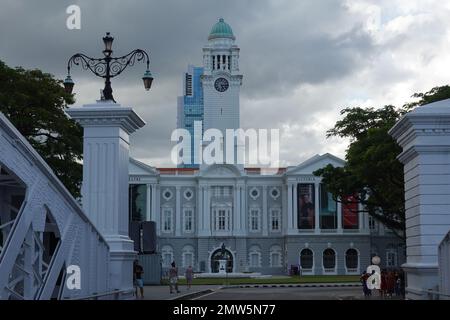 L'ancien hôtel de ville de Singapour est maintenant le Victoria Theatre et le Victoria concert Hall, quartier historique de la ville de Singapour Banque D'Images