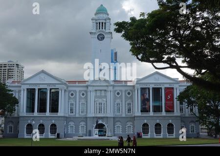 L'ancien hôtel de ville de Singapour est maintenant le Victoria Theatre et le Victoria concert Hall, quartier historique de la ville de Singapour Banque D'Images