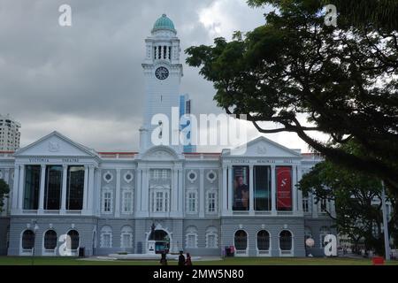 L'ancien hôtel de ville de Singapour est maintenant le Victoria Theatre et le Victoria concert Hall, quartier historique de la ville de Singapour Banque D'Images