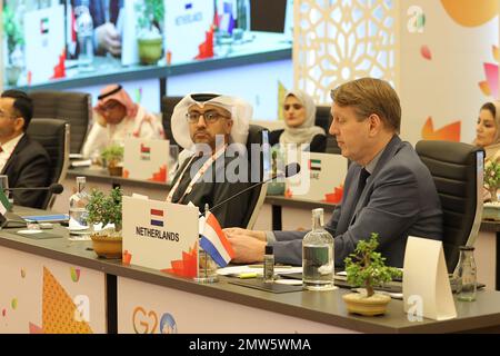 La première phase du Sommet 2023 de G20 s'est tenue à Chennai, Inde, le 1st février 2023. « Le rôle des technologies numériques dans l’éducation » rendre l’apprentissage par technologie plus inclusif, qualitatif et collaboratif à tous les niveaux, permettre des opportunités d’apprentissage de haute qualité à grande échelle. L'aéroport de Chennai est en train de recevoir tous les délégués et participants. Banque D'Images