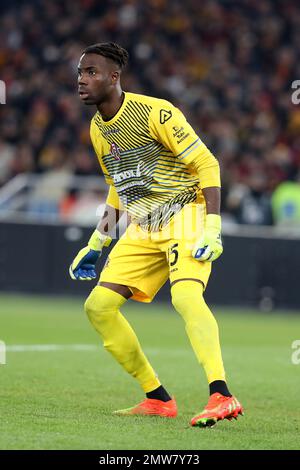 Rome, . 01st févr. 2023. Rome, Italie 01.02.2023: MbackeSarr (CRÉMONE) en action lors du match de la coupe semi-finale de l'Italie entre COMME Roma et Crémone au STADE OLYMPIQUE sur 01 février 2023 à Rome, Italie. Crédit : Agence photo indépendante/Alamy Live News Banque D'Images