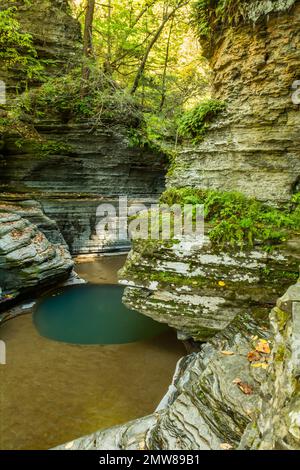 La gorge Trail au parc national de Buttermilk Falls Banque D'Images