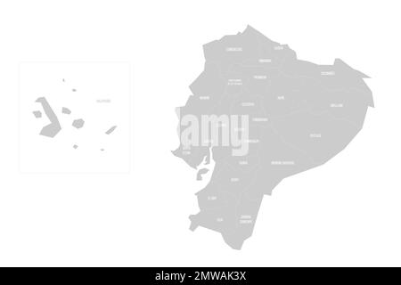 Equateur carte politique des divisions administratives Illustration de Vecteur