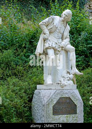 William Shakespeare Monument dans le parc sur l'ILM, Weimar, Thuringe, Allemagne Banque D'Images