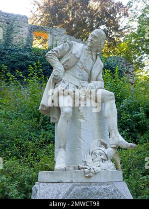 William Shakespeare Monument dans le parc sur l'ILM, Weimar, Thuringe, Allemagne Banque D'Images