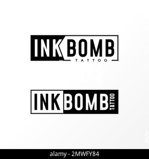 Lettre ou mot ENCRE BOMBE image graphique icône logo design abstrait concept vecteur stock. Peut être utilisé comme symbole lié au tatouage ou au mot-symbole Illustration de Vecteur