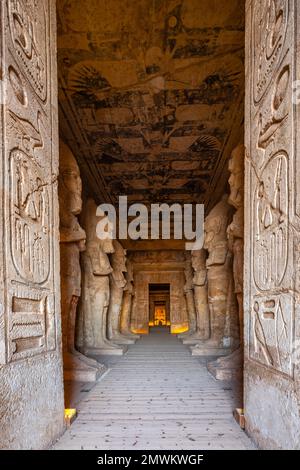 Grand Temple du Soleil de Ramesses II à Abu Simbel, Assouan, Égypte Banque D'Images