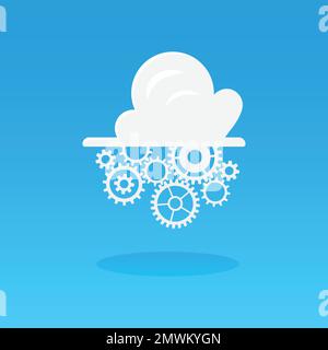 Cloud computing avec Gears. Illustration du concept d'entreprise .Vector. Illustration de Vecteur