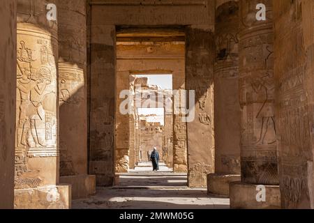 Garde de Temple au temple de Kom Ombo, Assouan, Égypte Banque D'Images