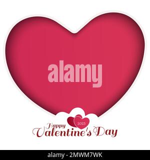 Carte de Saint-Valentin. Gros coeurs isolés sur fond blanc. Illustration vectorielle Illustration de Vecteur