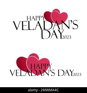 Illustration vectorielle de la calligraphie de la Saint-Valentin heureuse - Typographie. Bonne Saint Valentin. Pour les cartes de vœux, Imprimer la conception. Illustration de Vecteur