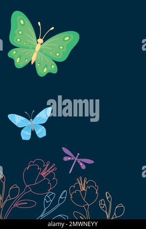 beauté papillons insectes volant Illustration de Vecteur