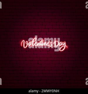 Texte fluo de la Saint-Valentin Illustration de Vecteur