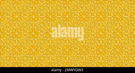 Décoration or islamique à motif vectoriel sans couture Illustration de Vecteur
