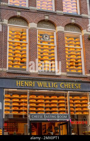 Salles de dégustation de fromages à Reguliersbreestraat 24, 1017 CN Amsterdam, pays-Bas Banque D'Images