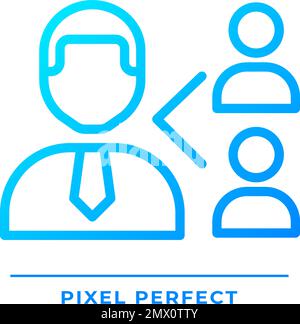 Icône de vecteur linéaire de gradient parfait pixel de référence d'employé Illustration de Vecteur