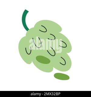 Illustration de fruits à raisins verts isolée sur fond blanc Illustration de Vecteur