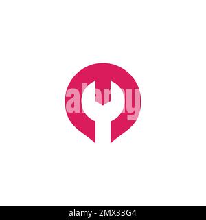 lettre m clé négative espace lgoo vecteur Illustration de Vecteur