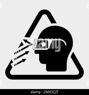 Projection de débris porter des lunettes de sécurité symbole panneau isoler sur fond blanc, illustration vectorielle Illustration de Vecteur