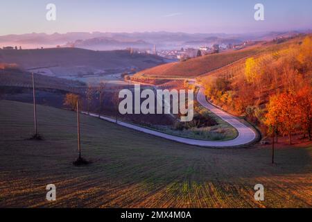 Paysage près de Canale, Piemonte, Italie Banque D'Images