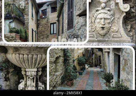 Dolceacqua (Italie, Ligurie) est un beau et caractéristique village médiéval riche en art et en culture Banque D'Images