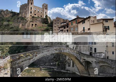 Dolceacqua (Italie, Ligurie) est un beau et caractéristique village médiéval riche en art et en culture Banque D'Images