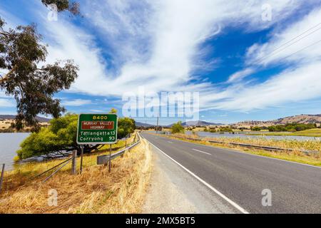 Murray Valley Hwy en Australie Banque D'Images