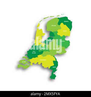 Pays-Bas carte politique des divisions administratives Illustration de Vecteur