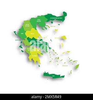 Greece political map of administrative divisions Illustration de Vecteur