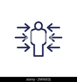 icône de ligne de pression sociale sur blanc Illustration de Vecteur