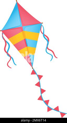 Cerf-volant dans l'air. Icône de couleur de jouet volant de vent Illustration de Vecteur