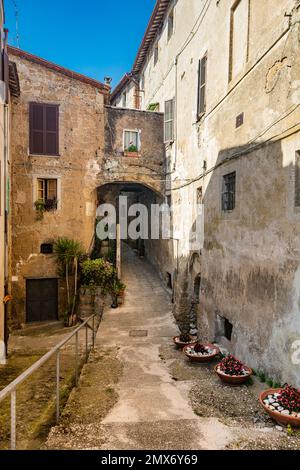 02 juin 2022 - Foglia, Magliano Sabina, Rieti, Latium, Italie - Un aperçu de Foglia, un très petit village italien, district de la municipalité de Magl Banque D'Images