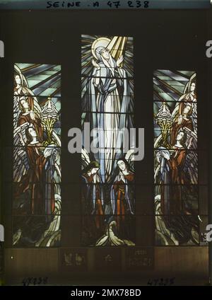 Paris (7th arr.), France l'exposition des arts décoratifs, pavillon des vitraux, Assomption, Jacques Gruber , 1925 - exposition internationale des arts décoratifs et industriels modernes Paris Banque D'Images