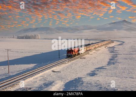 Eastern Express en hiver Kars Turquie Banque D'Images