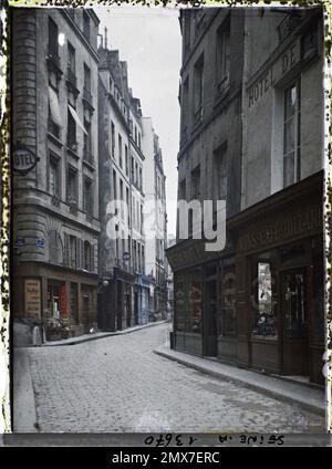 Paris (VE arr.), France rue Saint-Séverin et rue Zacharie, rue actuelle Xavier-Privas , Banque D'Images